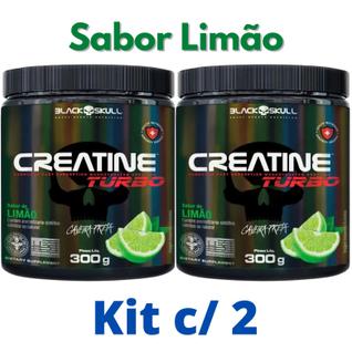 Kit 2X Creatina Monohidratada Creatine Turbo Black Skull 300g - Energia - Força - Ganho de