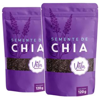 Kit 2x Semente de Chia Natural 120g para Uso Culinario em Bebidas, Frutas, Receitas Divers