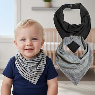 Kit 3 Babador Bandana Bebê Algodão Cores Neutras Menino Menina