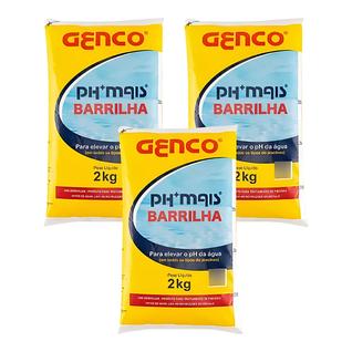 Kit 3 Barrilha Elevador de pH para Piscina Genco Ajuste de pH Rápido e Eficiente
