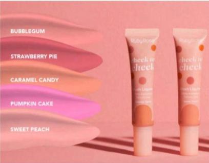 Kit 3 Blushes Líquidos Cheek to Cheek - Ruby Rose - Caramel Candy/ Bubblegum/Sweet Peach