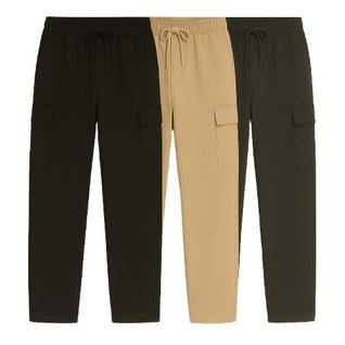 Kit 3 Calça Cargo Larga Skate Unissex Bolso Lateral Fechamento Cordão Jeans Sarja Diversas