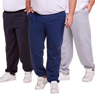 Kit 3 Calça Moletom Masculina Plus Size Jogger Punho Fit