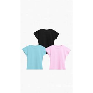 Kit 3 Camisas Baby Look Feminina 100% Algodão Premium