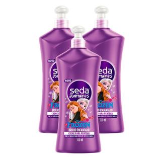 Kit 3 Creme de Pentear Infantil Seda Juntinhos Frozen 300ml