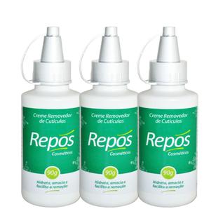 Kit 3 Creme Removedor e Hidratante de Cutículas Repos 90g