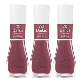 Kit 3 Esmalte Dailus Color Cor Petit Four com 8ml