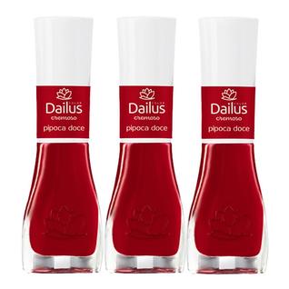 Kit 3 Esmalte Dailus Color Cor Pipoca Doce com 8ml