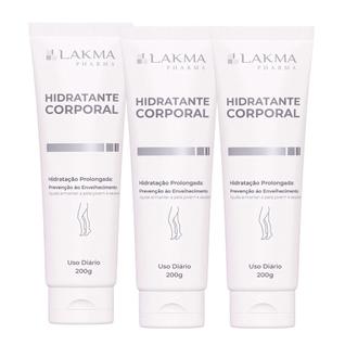 Kit 3 Hidratante Corporal Pele Ressecada Previne Envelhecimento 200g Lakma Pharma