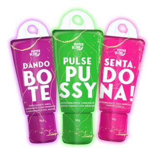 Kit 3 Lubrificantes Dando Bote + Pulse Pussy + Senta Dona