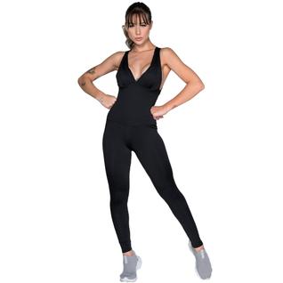 Kit 3 Macacões Fitness Com Bojo Vekyo Modas Longo Suplex Liso Roupa de Academia Malhar Fem