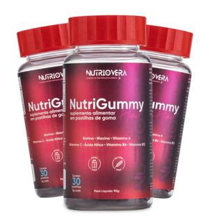 Kit 3 NutriGummy Hair Suplemento para Cabelo Pele & Unha