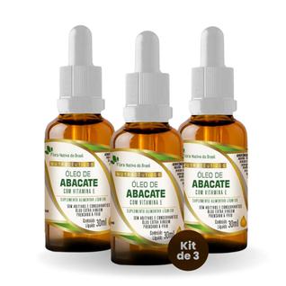 KIT 3 Óleo de Abacate+ VIT. E Gotas 30ML 100% PURO