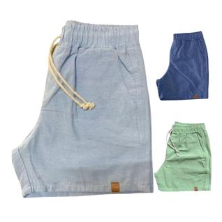 Kit 3 Shorts Mauricinho Plus Size Fio Tinto Linho 3 Bolsos