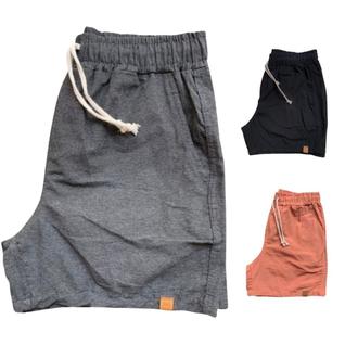 Kit 3 Shorts Mauricinho Plus Size Fio Tinto Linho 3 Bolsos