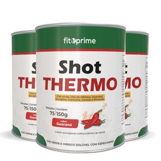 Kit 3 Shot Thermo com Especiarias Chá Verde Hibisco Guaraná Gengibre Canela e Pimenta 150g