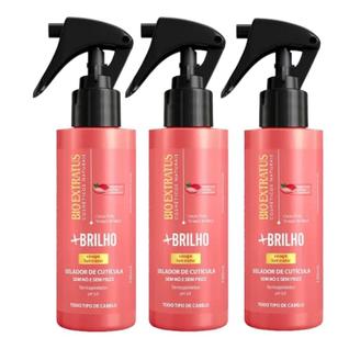 kit 3 Spray Selador de cutícula Mais Brilho 100ml Bio Extratus