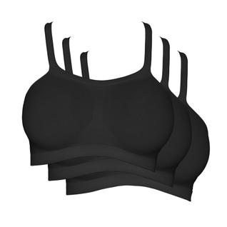Kit 3 Sutiãs Top Hanes Bandini sem Costura H299 Preto - GG