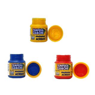 Kit 3 Tinta Guache 15ml Cores Primárias