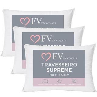 Kit 3 Travesseiros Inteligente Fibra Importada E Antialérgica Anatomico Nasa Suporte Soft 