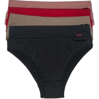Kit 4 Calcinhas Cós Alto Feminina Lingerie Moda Íntima Cintura Alta Segura Barriga Confort