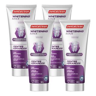 Kit 4 Pasta de Dente Gel Whitening Max Clareamento 90g Creme Dental Dentalclean