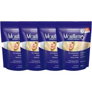 Kit 4 Pó Descolorante Ametista Profissional Violeta 9 Tons Efeito Rápido Maxilluring Pouch