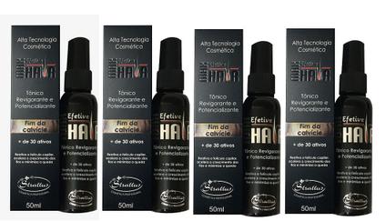 Kit 4 Tonico Max Hair Tonico Tratamento Calvície