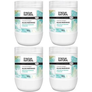 Kit 4 Unidades Creme De Massagem Algas Marinhas 650g Dagua Natural Celulite