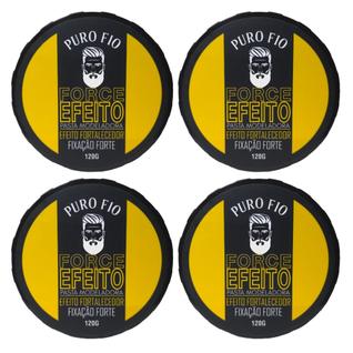 Kit 4x Cera Modeladora Masculina Puro Fio 120g Fixação Forte Pasta Modeladora Profissional