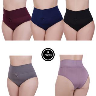 Kit 5 Calcinha Plus Size Cintura Alta Tanga Grande Cós Alto 50 52 54 56 -c11 KIT 5 THAMIRE