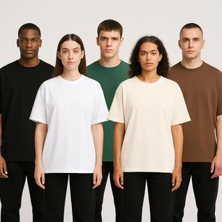 Kit 5 Camisetas Oversized Diversas Cores Masculina Moda Street Tecido Algodão