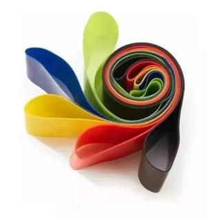 Kit 5 Elásticos Treino Exercício Corpo em Casa Resistência Fisioterapia Pilates Ginástica 