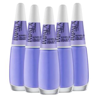 Kit 5 Esmaltes Coleção A Cor da Sua Moda Cor Sorvete de Céu Azul Impala