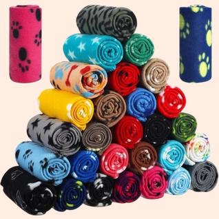 Kit 5 Mantas para Cães e Gatos Tecido Soft Cobertores com Estampas Pet Inverno Frio