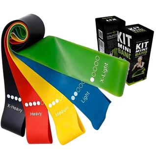 Kit 5 Mini Band Funcional Theraband AD-011 Faixas Elásticas Treino em Casa Musculação