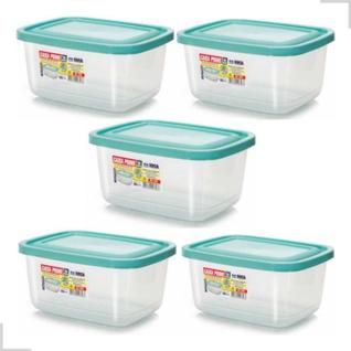 Kit 5 Potes 2 Litros Livre De Bpa Organizador De Alimentos Tampa Transparente Hermético