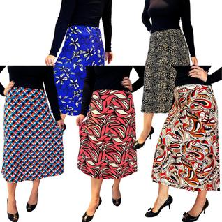 Kit 5 Saias Moda Evangélica Tendência Várias Estampas
