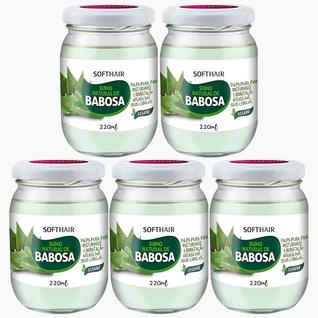 Kit 5 Sumo De Babosa Soft Hair Polpa Pura Natural Hidratação Intensa Capilar Vegano 220ml