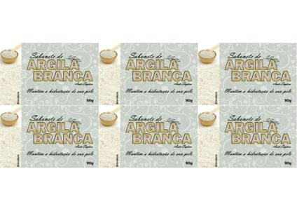 Kit 6 Bionature - Sabonete de Argila Branca 90g