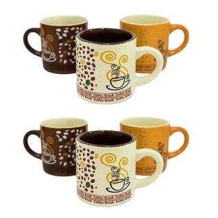 kit 6 Caneca de Cerâmica café 110ml chá cappuccino