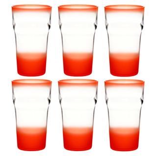 Kit 6 Copos Neon 570ml Colorido Jogo Sem BPA Para Festa Praia Churrasco Drinks Suco Água E