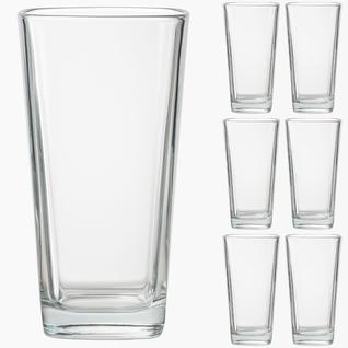 Kit 6 Copos Vidro 260ml Transparente Venice Água Suco Moderno