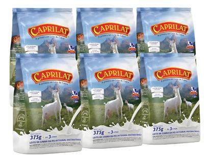 Kit 6 Leite De Cabra Em Pó Integral Caprilat Sachê 375g