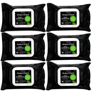 Kit 6 Pacotes Lenços Demaquilantes Macrilan RE-02 Limpeza Fácil Pele e Rosto Aloe Vera