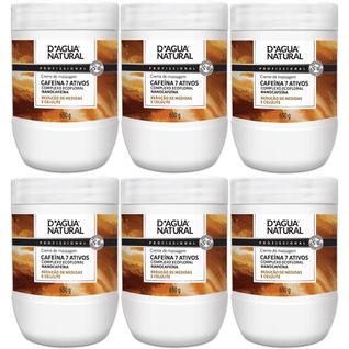 Kit 6 Potes Creme De Massagem Corporal Dagua Natural Cafeína 7 Ativos 650g Redução de Medi