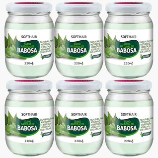 Kit 6 Sumo De Babosa Soft Hair Polpa Pura Natural Hidratação Intensa Capilar Vegano 220ml