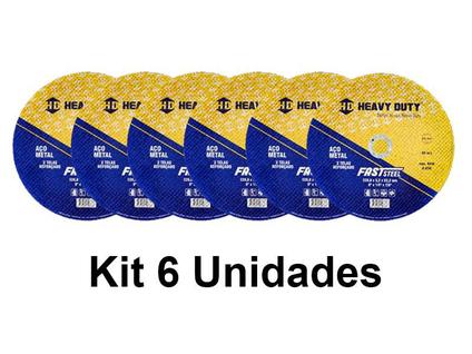Kit 6x Disco de Corte 9" Esmerilhadeira Faststeel Heavy Duty