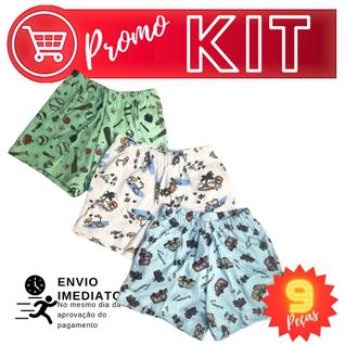 KIT 9 SHORT Infantil 1 , 2 , 3 anos  menina menino envio imediato ESTAMPADAS Linha verão