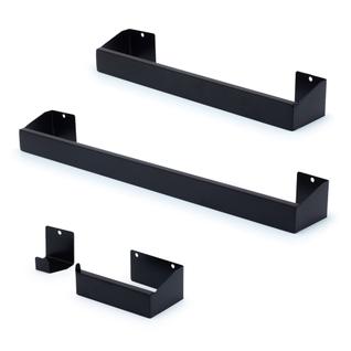 Kit Acessórios Para Banheiro Inox 4 Peças Preto - Clean Básico